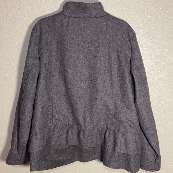 Oleg Cassini Gray Ruffled Versatile Jacket Coat 2X - Picture 8 of 13